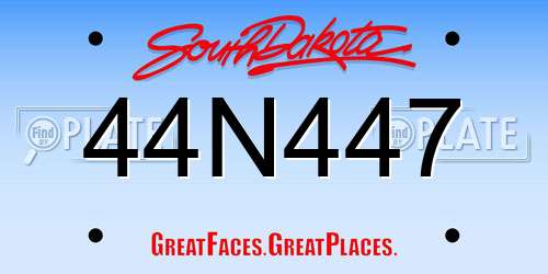 44N447 South Dakota License Plate