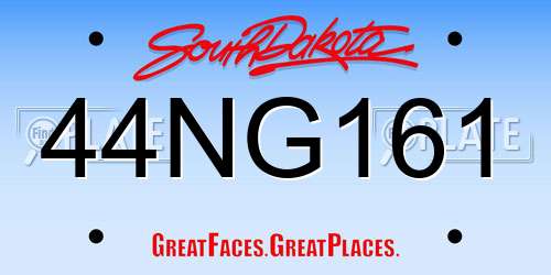 44NG161 South Dakota License Plate