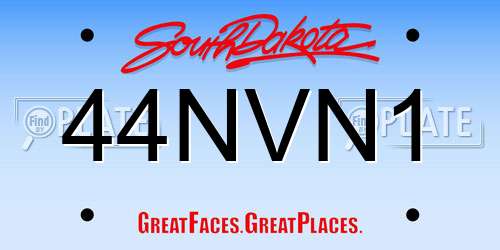 44NVN1 South Dakota License Plate