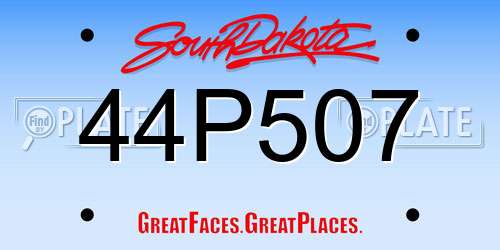 44P507 South Dakota License Plate