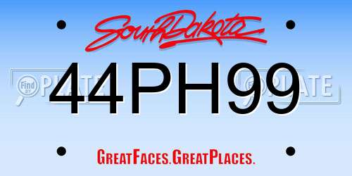 44PH99 South Dakota License Plate