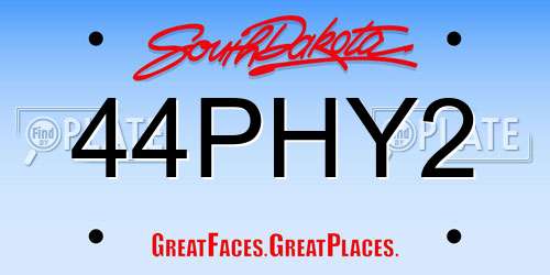 44PHY2 South Dakota License Plate