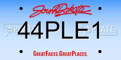 44PLE1 South Dakota License Plate