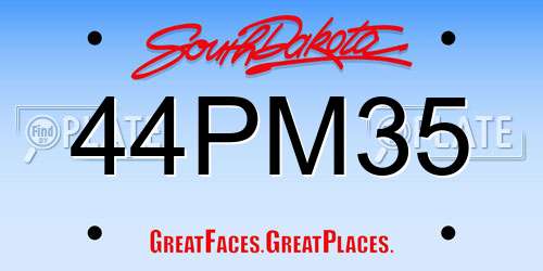 44PM35 South Dakota License Plate