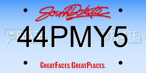 44PMY5 South Dakota License Plate