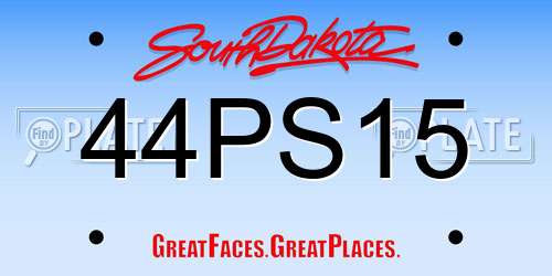 44PS15 South Dakota License Plate