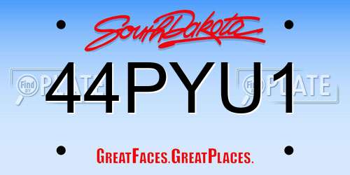 44PYU1 South Dakota License Plate