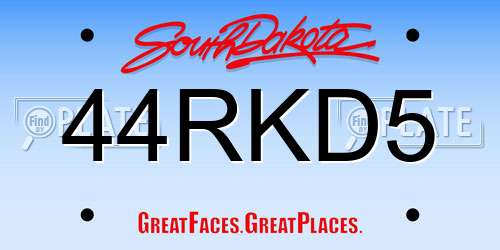 44RKD5 South Dakota License Plate