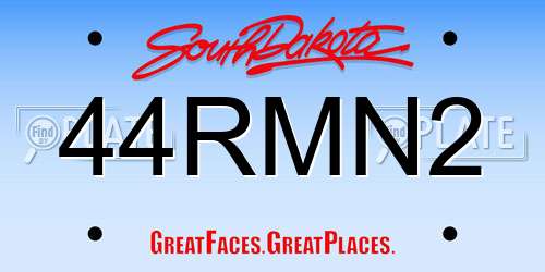 44RMN2 South Dakota License Plate