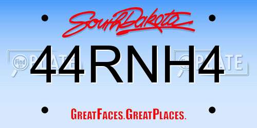 44RNH4 South Dakota License Plate