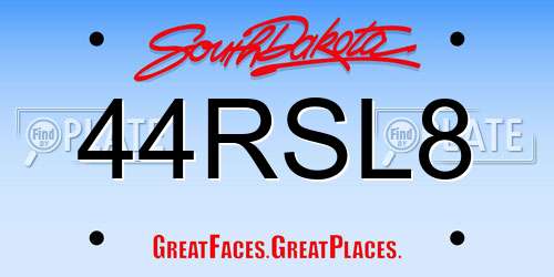 44RSL8 South Dakota License Plate