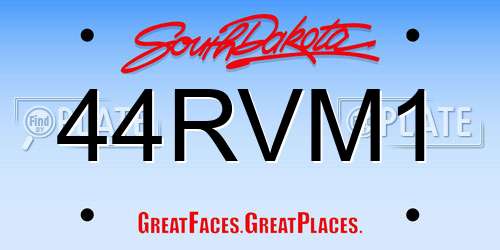 44RVM1 South Dakota License Plate