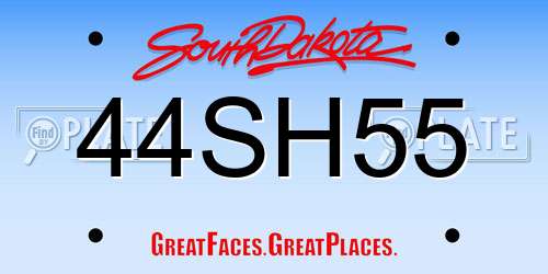 44SH55 South Dakota License Plate