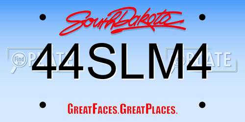 44SLM4 South Dakota License Plate