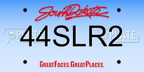 44SLR2 South Dakota License Plate