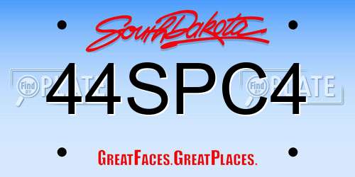 44SPC4 South Dakota License Plate