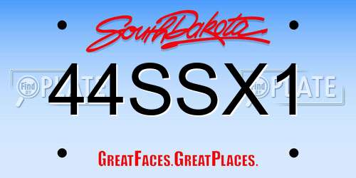 44SSX1 South Dakota License Plate