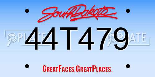 44T479 South Dakota License Plate