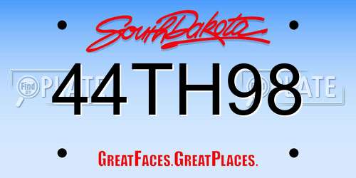 44TH98 South Dakota License Plate