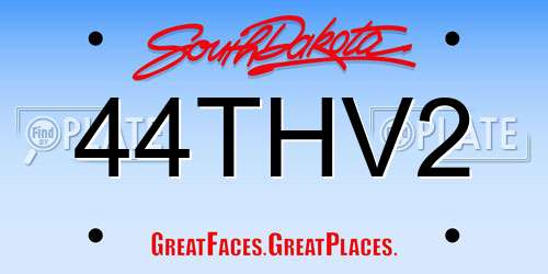 44THV2 South Dakota License Plate