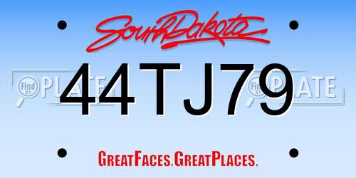 44TJ79 South Dakota License Plate