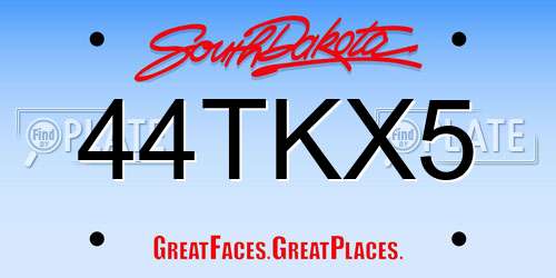 44TKX5 South Dakota License Plate