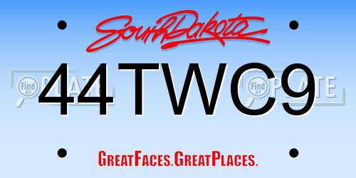 44TWC9 South Dakota License Plate