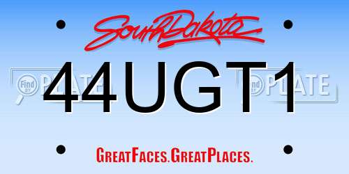 44UGT1 South Dakota License Plate