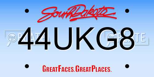44UKG8 South Dakota License Plate