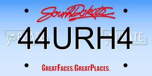 44URH4 South Dakota License Plate