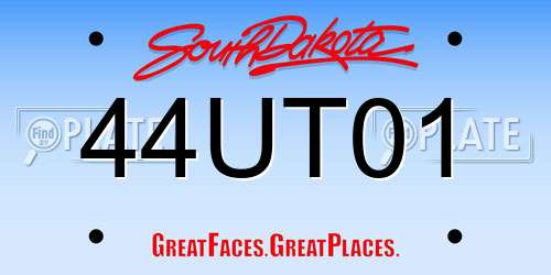 44UT01 South Dakota License Plate