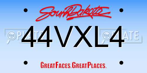 44VXL4 South Dakota License Plate