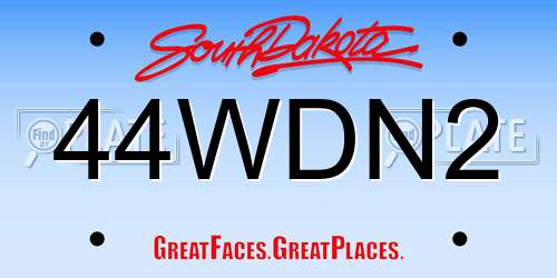 44WDN2 South Dakota License Plate