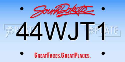 44WJT1 South Dakota License Plate