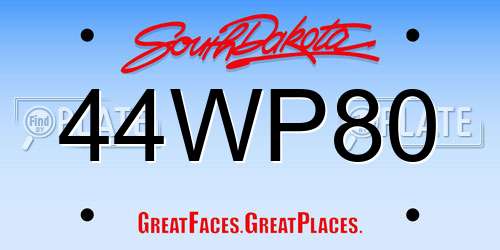 44WP80 South Dakota License Plate