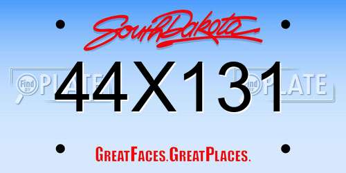 44X131 South Dakota License Plate