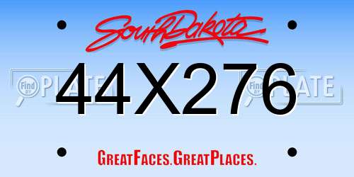 44X276 South Dakota License Plate