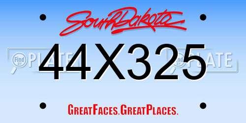 44X325 South Dakota License Plate