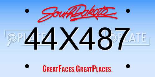 44X487 South Dakota License Plate