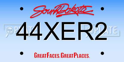 44XER2 South Dakota License Plate