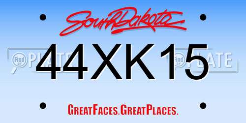 44XK15 South Dakota License Plate