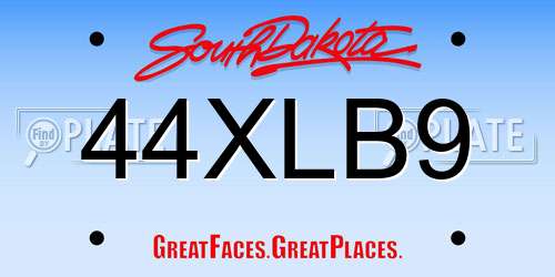 44XLB9 South Dakota License Plate