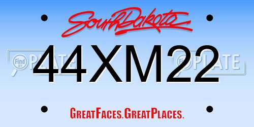44XM22 South Dakota License Plate
