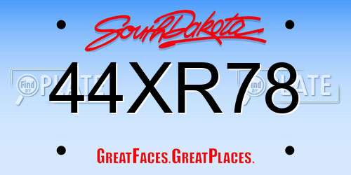 44XR78 South Dakota License Plate