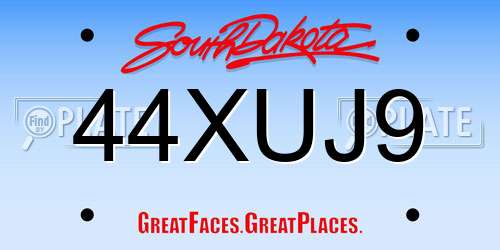 44XUJ9 South Dakota License Plate