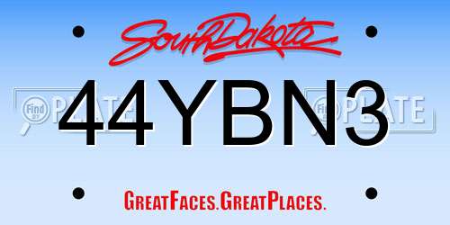 44YBN3 South Dakota License Plate