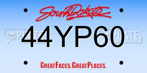 44YP60 South Dakota License Plate