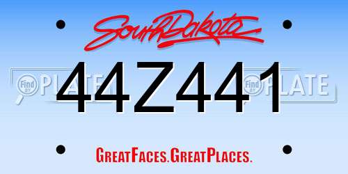 44Z441 South Dakota License Plate