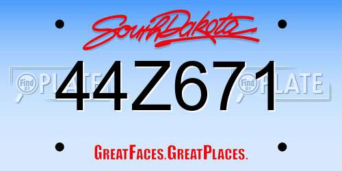 44Z671 South Dakota License Plate