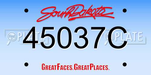 45037C South Dakota License Plate